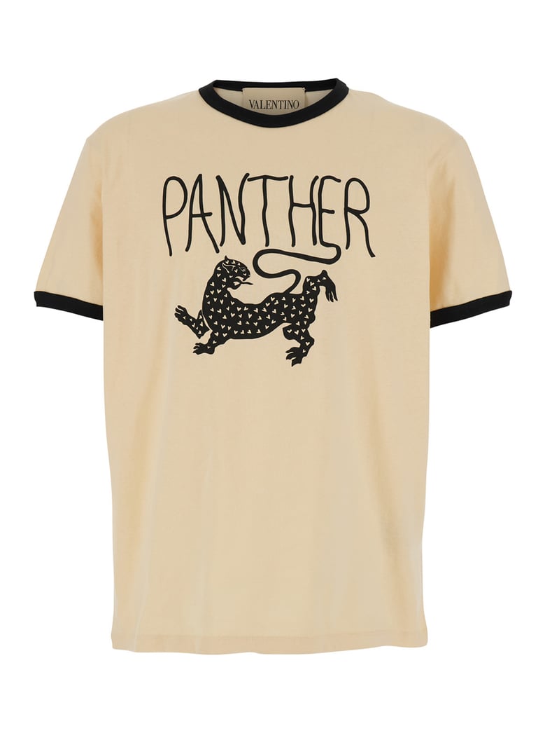 crew neck t-shirt beige cotton by Selfnex