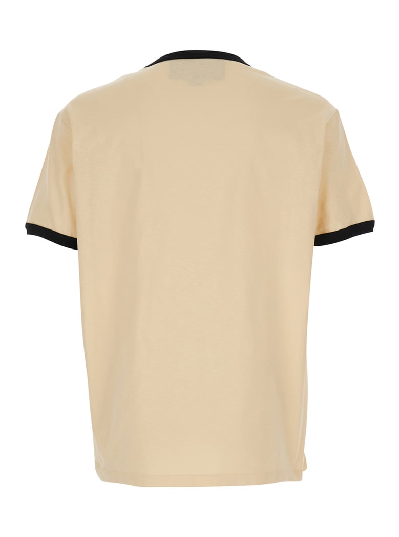 crew neck t-shirt beige cotton by Selfnex
