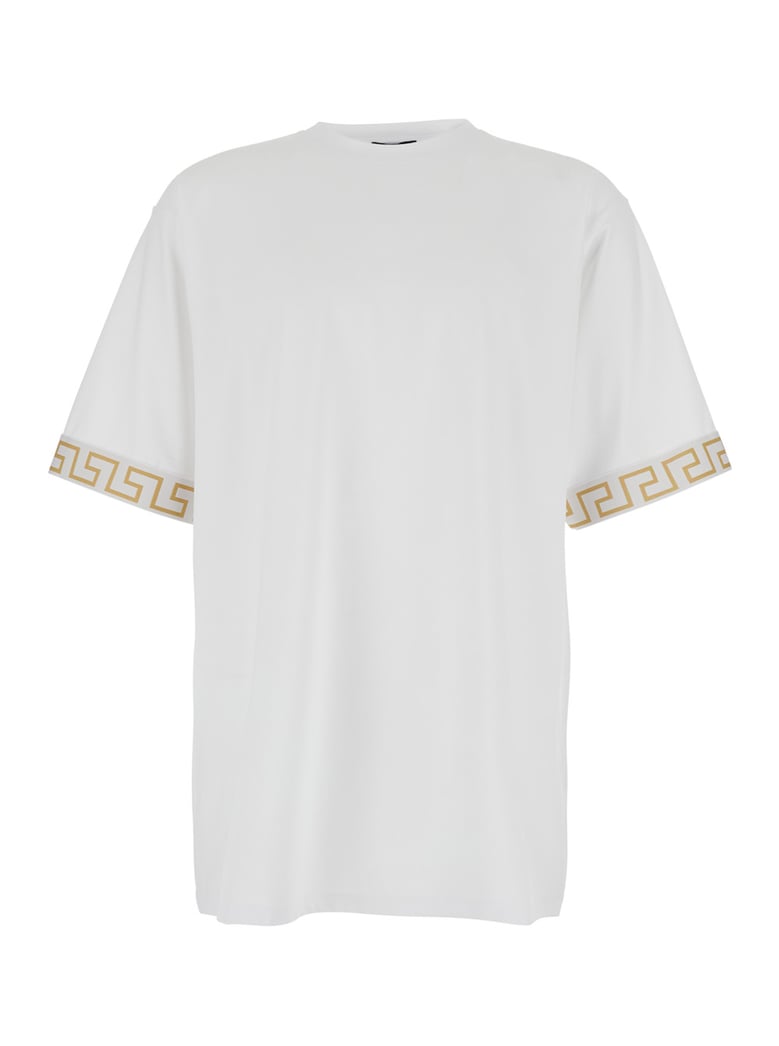 crew neck t-shirt greca motif white by Selfnex