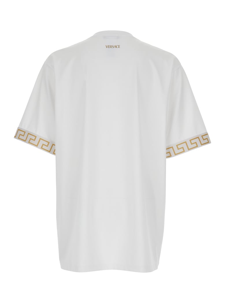 crew neck t-shirt greca motif white by Selfnex
