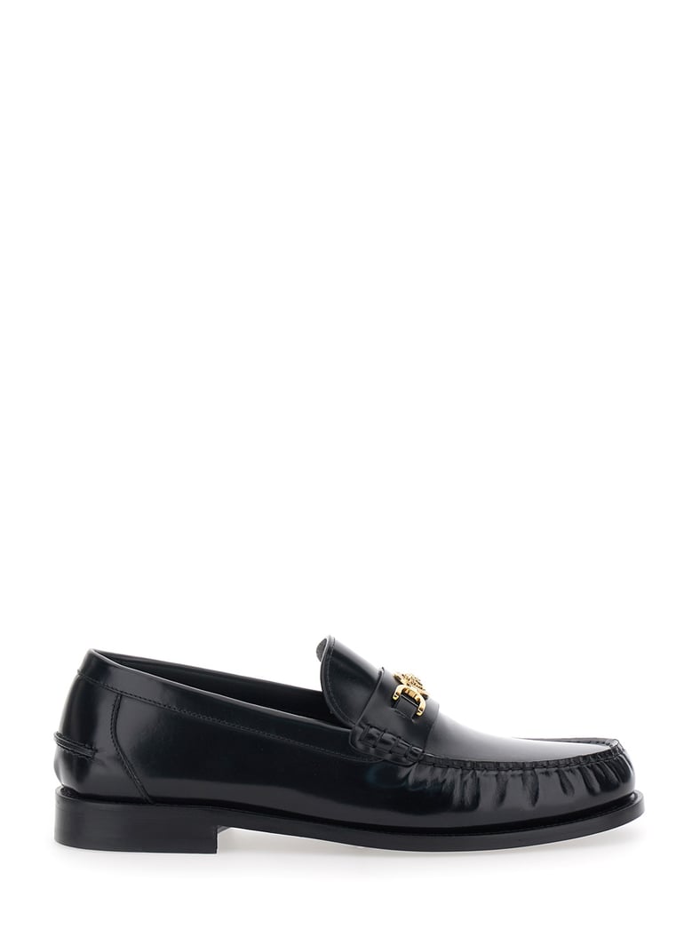 loafers medusa head black leather by Selfnex