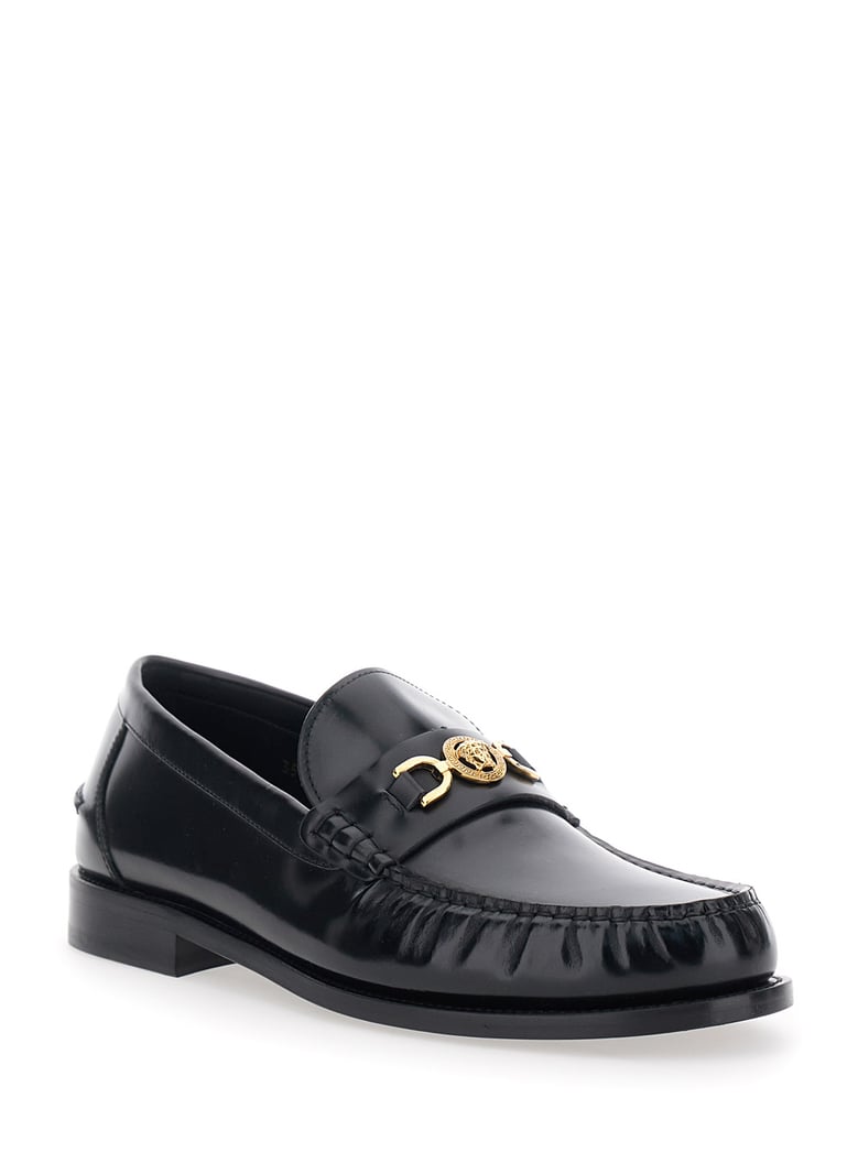 loafers medusa head black leather by Selfnex