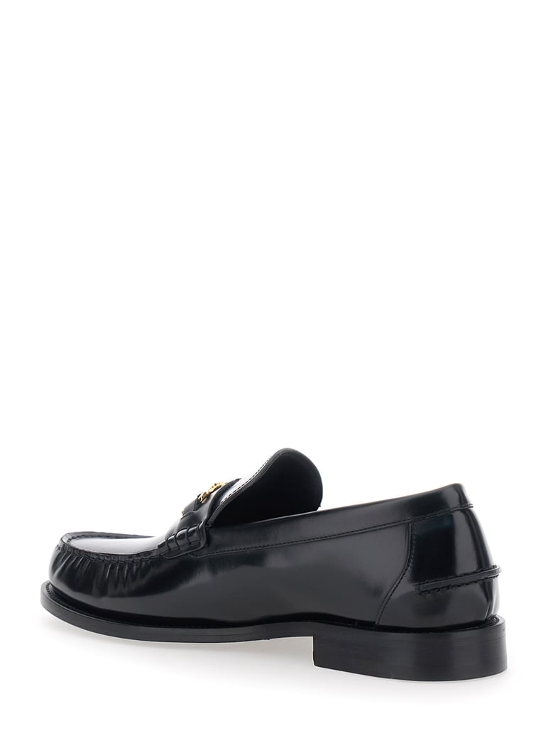 loafers medusa head black leather by Selfnex
