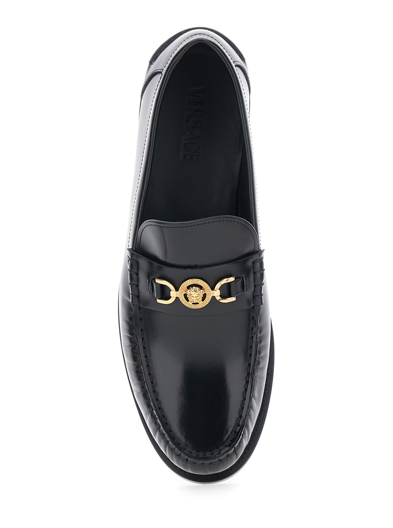loafers medusa head black leather by Selfnex