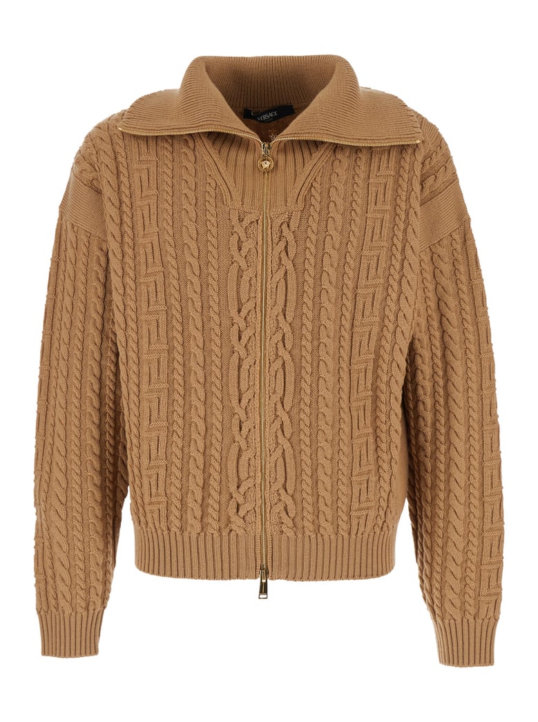 high-neck sweater beige virgin wool by Selfnex