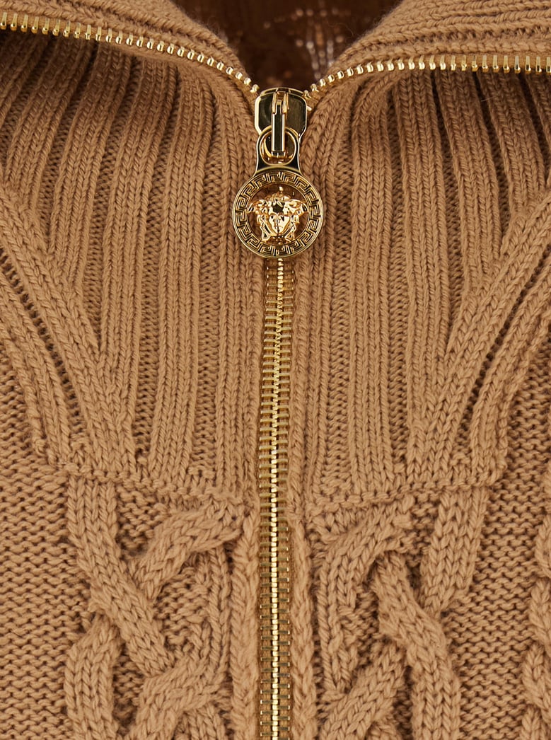 high-neck sweater beige virgin wool by Selfnex