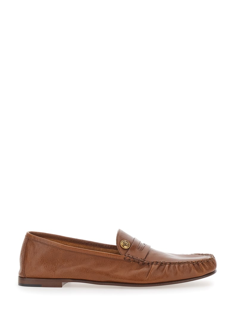loafers leafer medusa brown leather by Selfnex