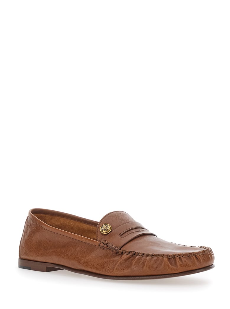 loafers leafer medusa brown leather by Selfnex
