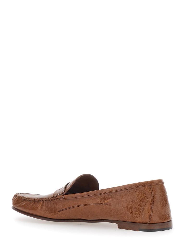 loafers leafer medusa brown leather by Selfnex