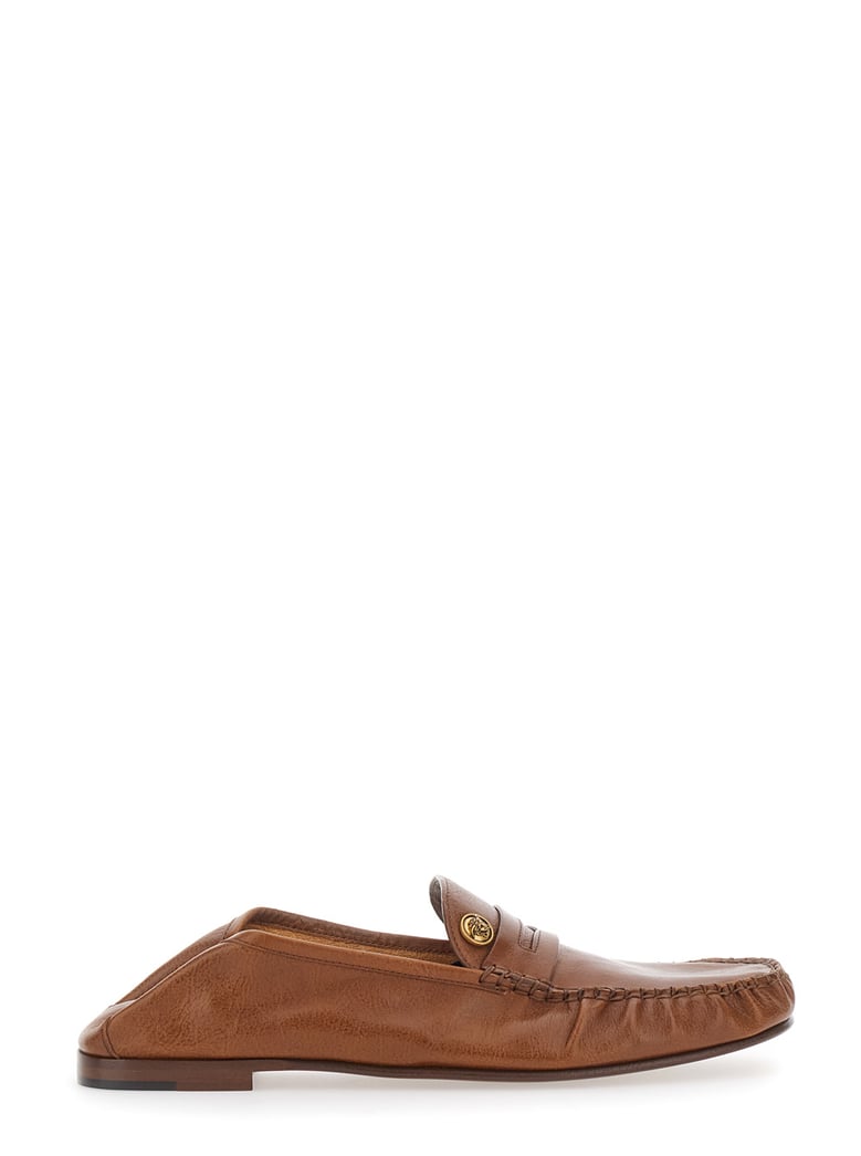 loafers leafer medusa brown leather by Selfnex