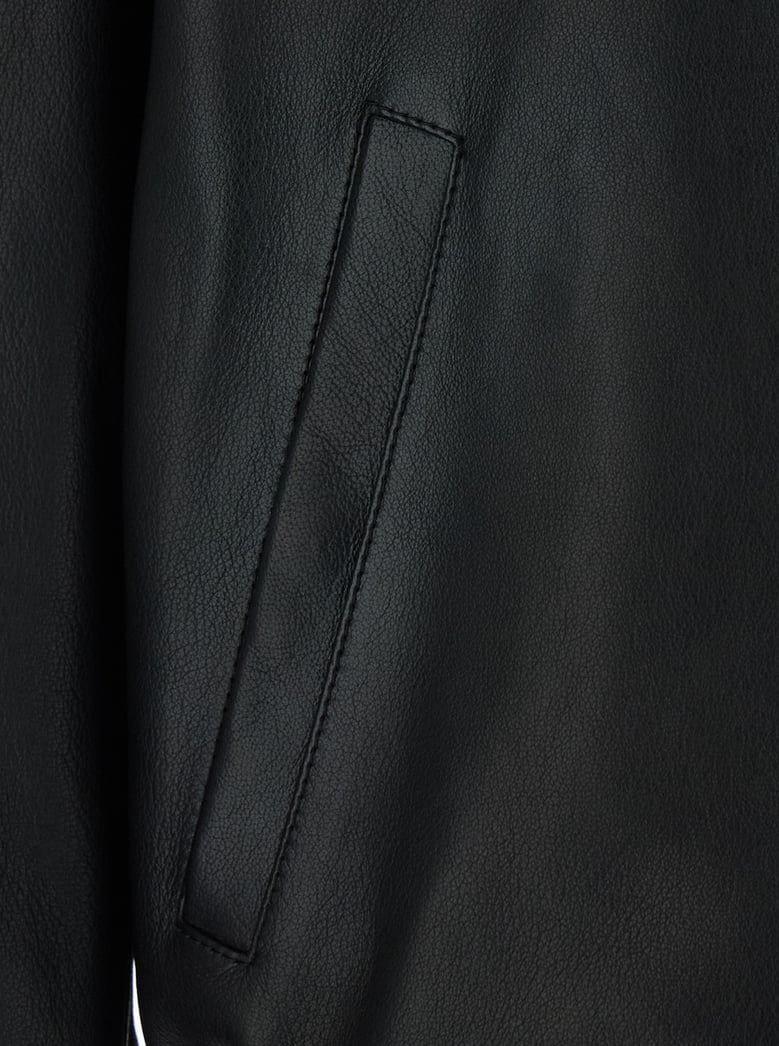 leather jacket with high collar by Selfnex