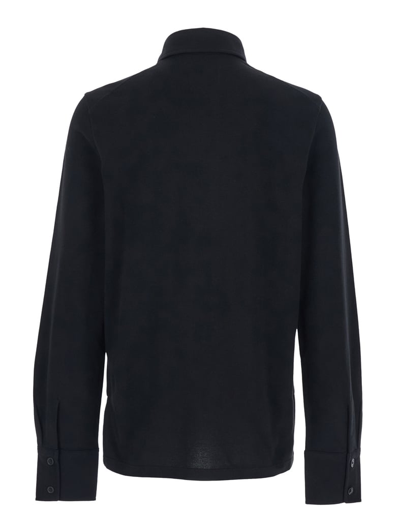 polo shirt black cotton by Selfnex
