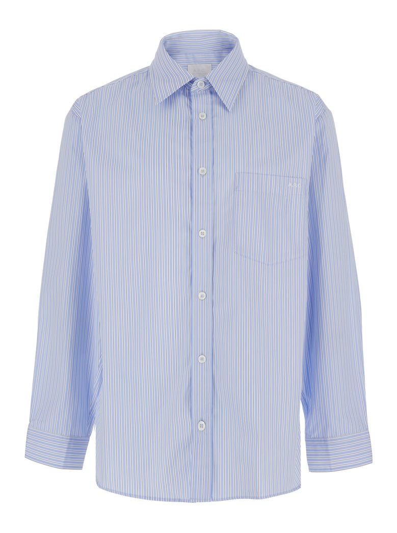 shirt light blue cotton by Selfnex