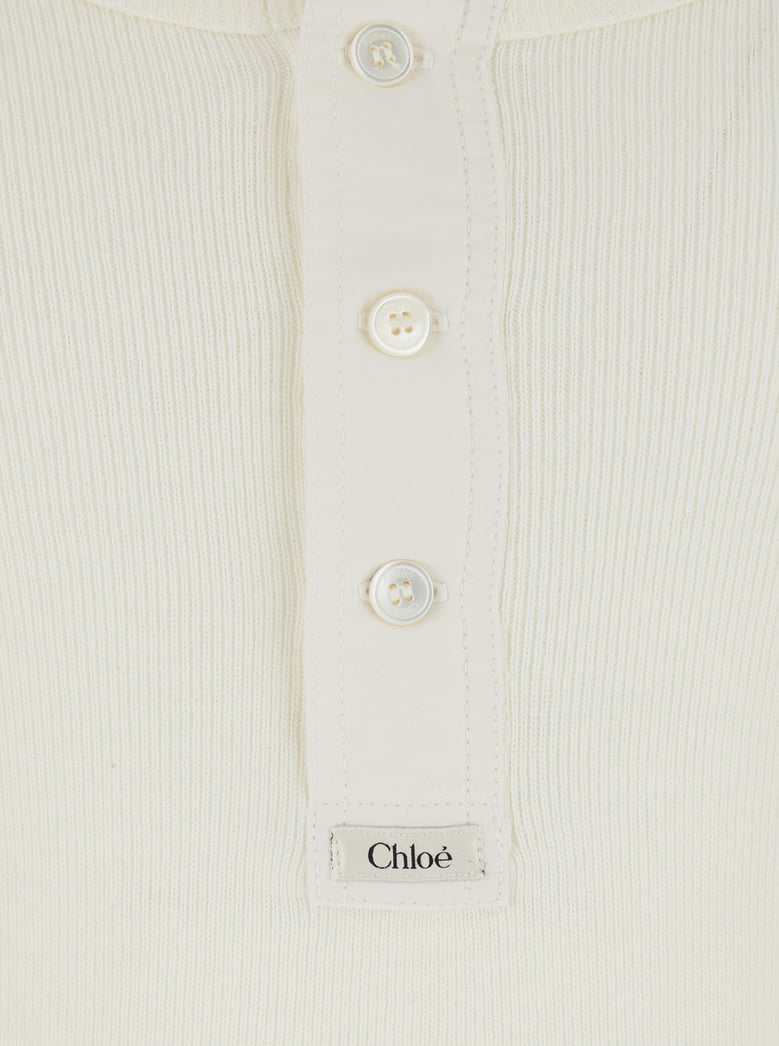 long sleeve t-shirt white ribbed cotton by Selfnex
