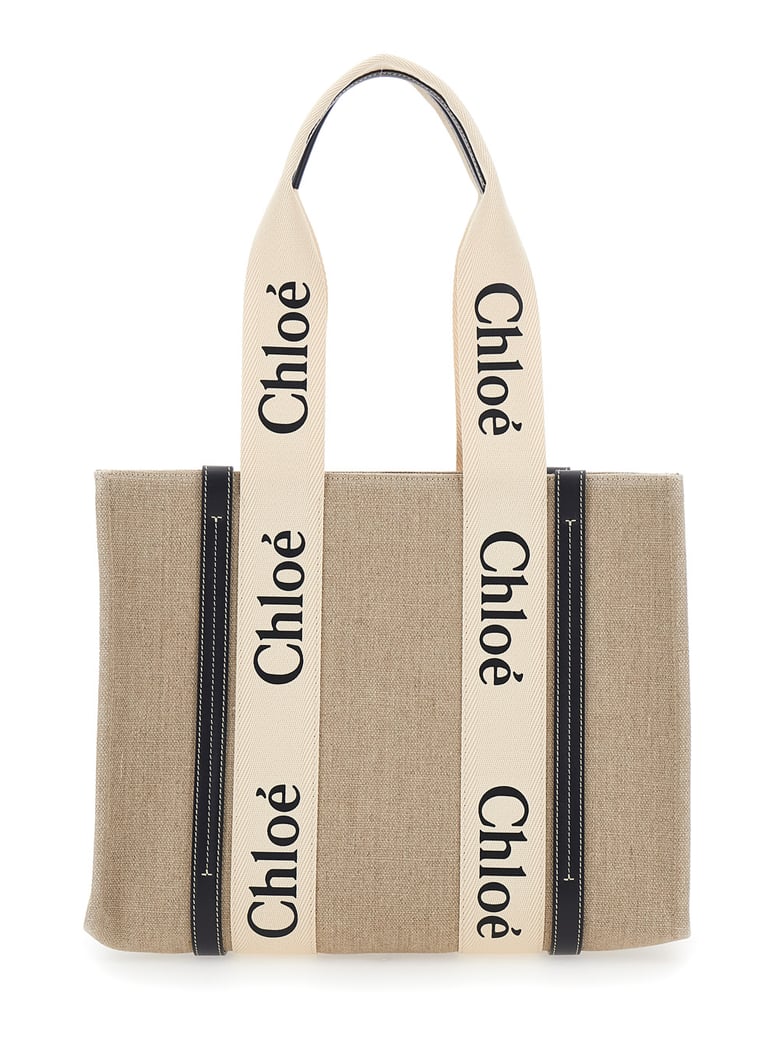 tote bag medium woody beige linen by Selfnex