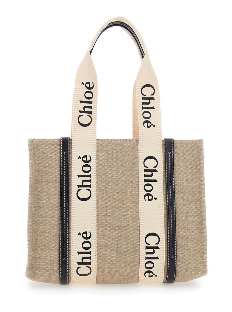 tote bag medium woody beige linen by Selfnex