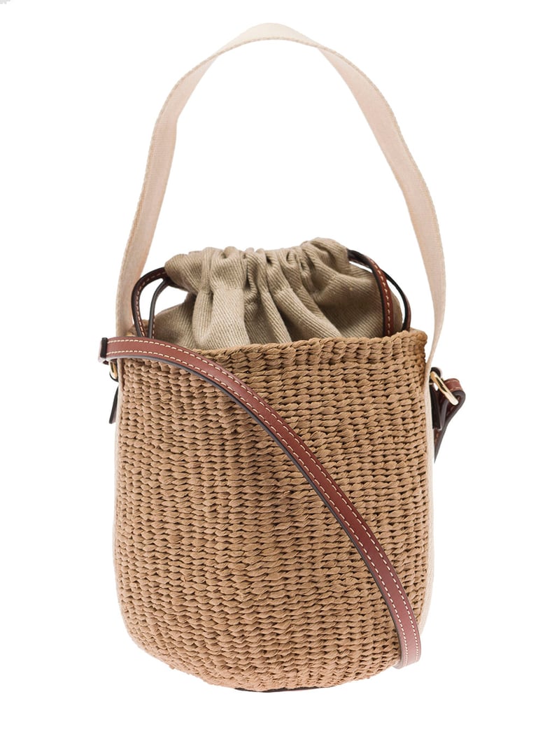 hand bucket woody beige raffia by Selfnex