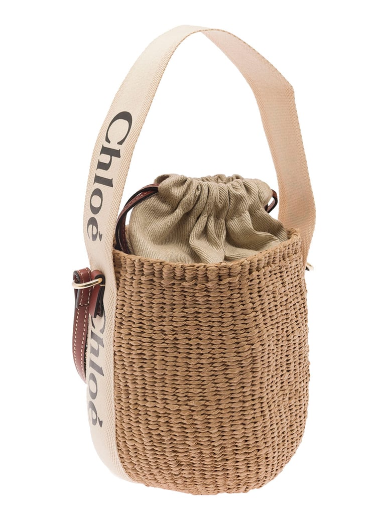 hand bucket woody beige raffia by Selfnex