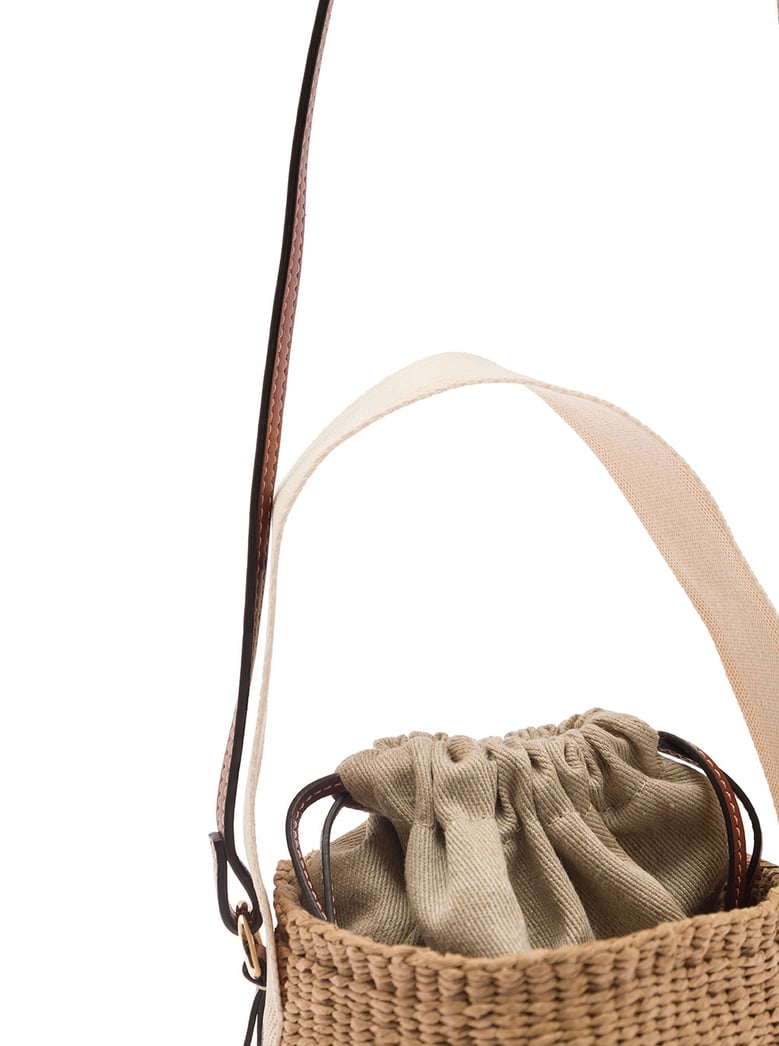hand bucket woody beige raffia by Selfnex