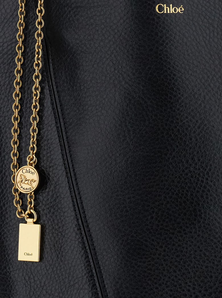 shoulder bag spin black grained leather by Selfnex
