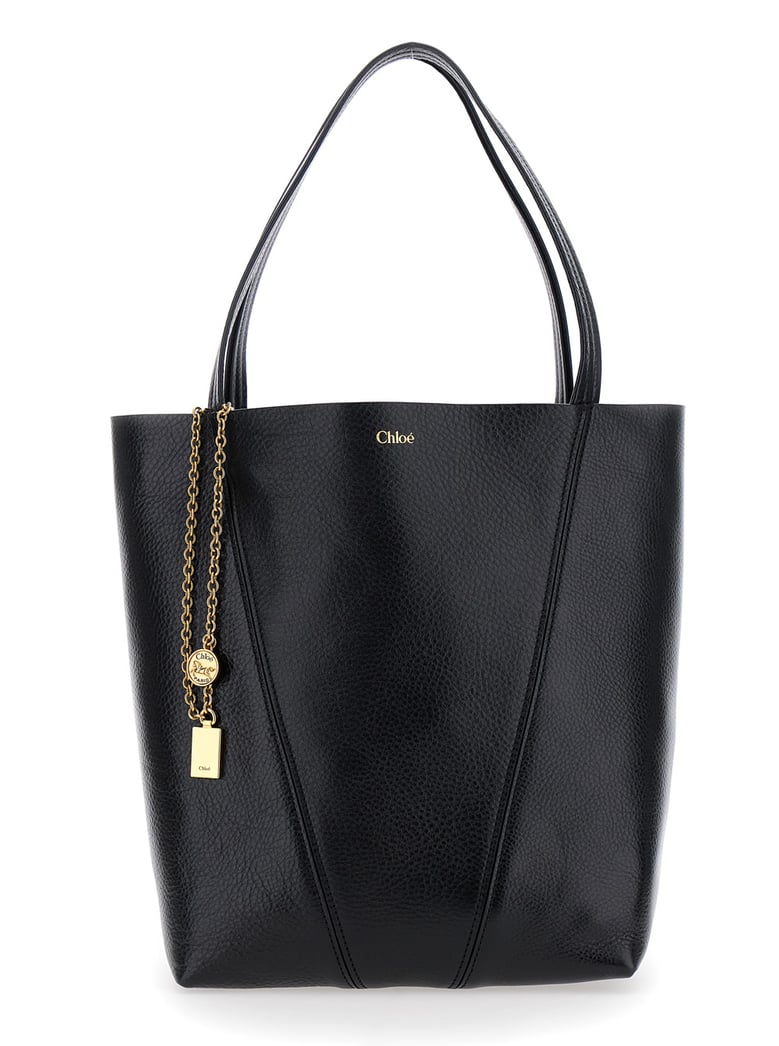 shoulder bag spin black grained leather by Selfnex