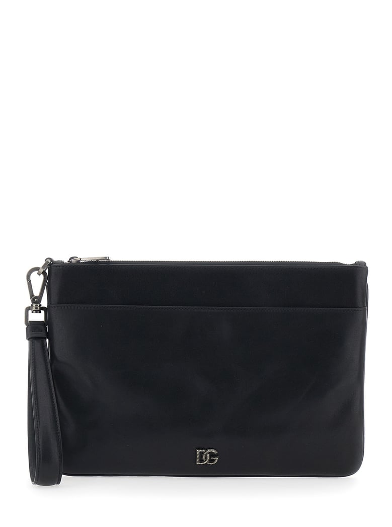 clutch bag black leather by Selfnex