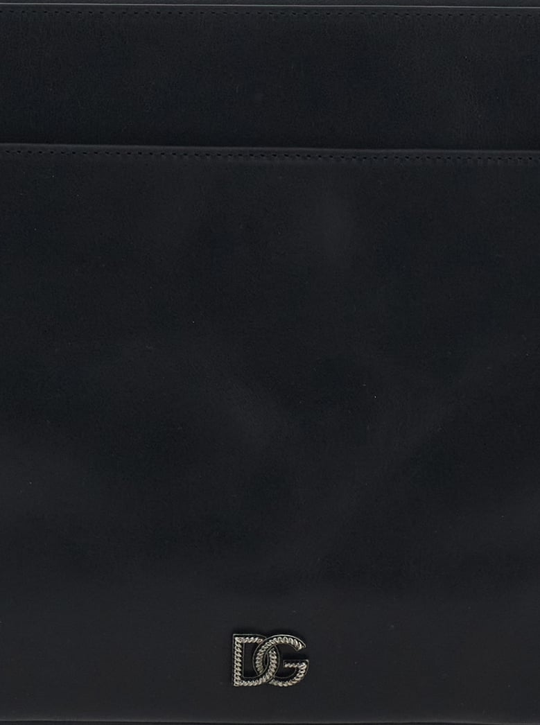 clutch bag black leather by Selfnex