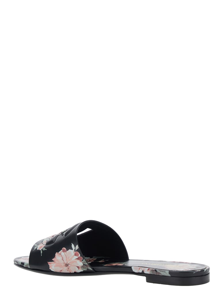 slide sandals black leather by Selfnex