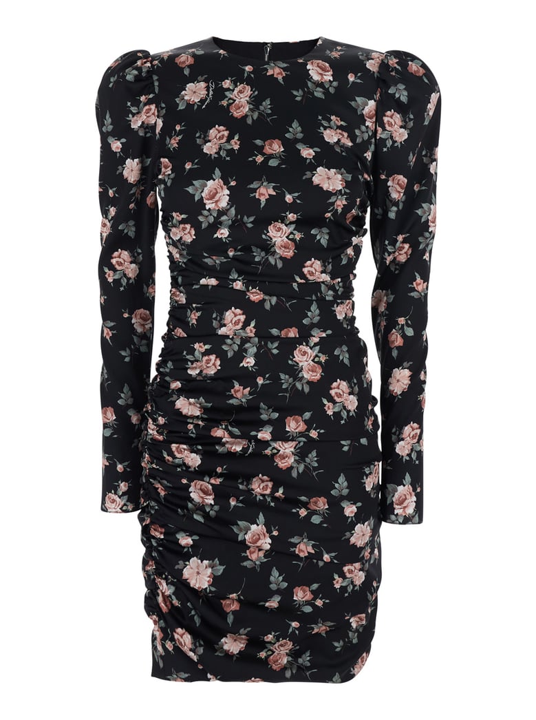dress with floral print black silk by Selfnex