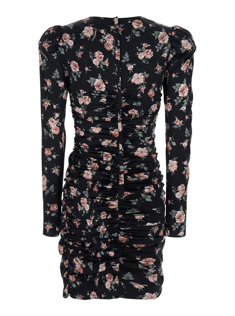 dress with floral print black silk by Selfnex