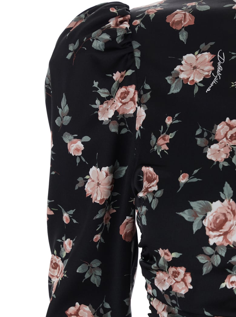 dress with floral print black silk by Selfnex