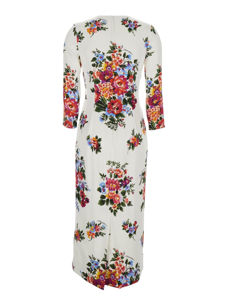 midi dress white silk by Selfnex