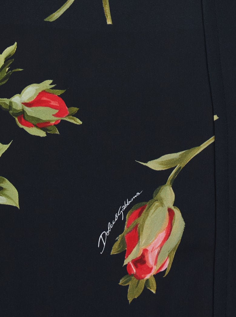 short dress black floral viscose by Selfnex