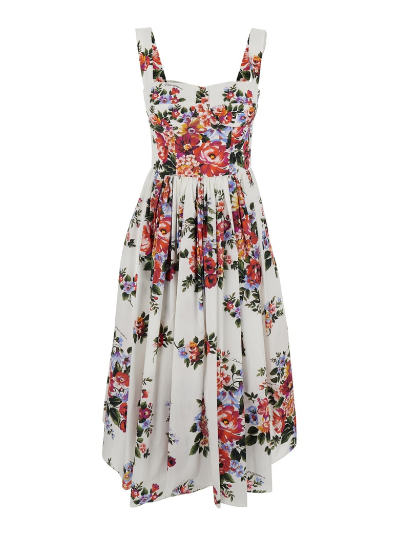 dress floral print white cotton by Selfnex