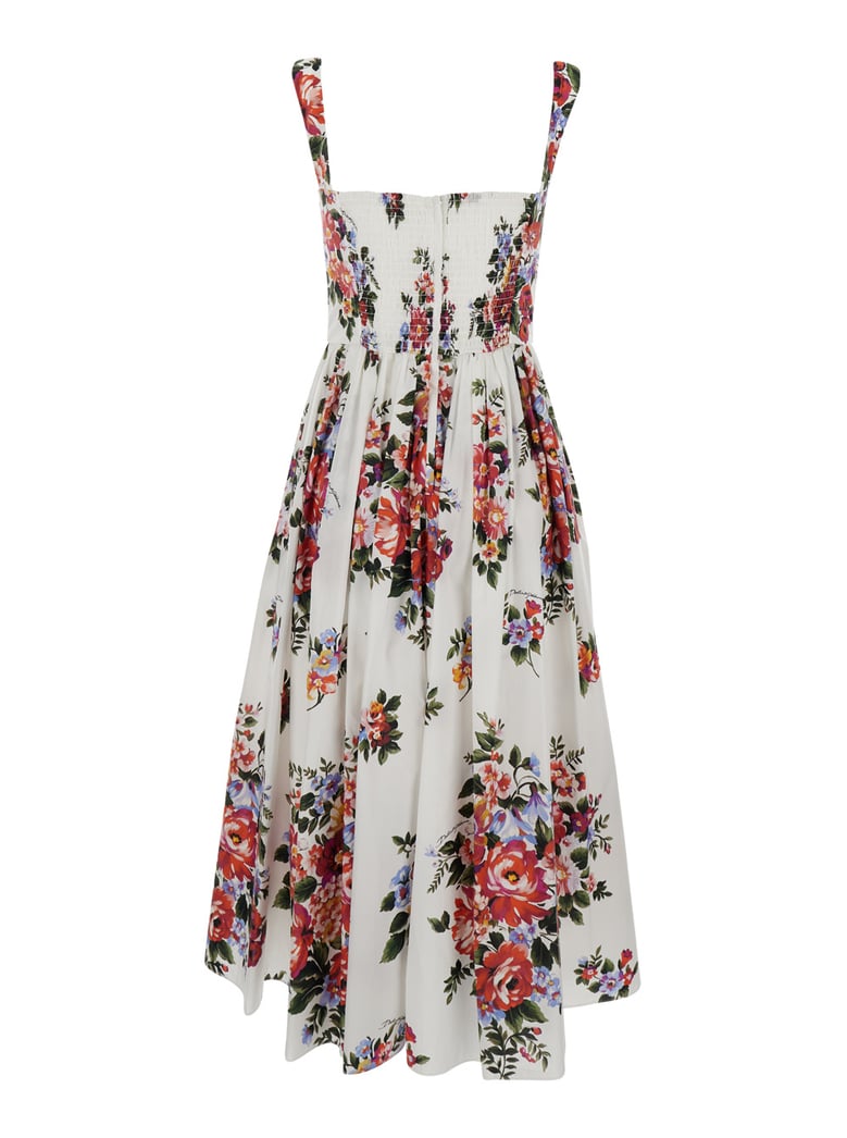 dress floral print white cotton by Selfnex