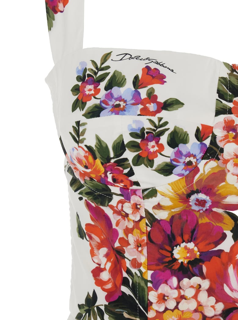 dress floral print white cotton by Selfnex