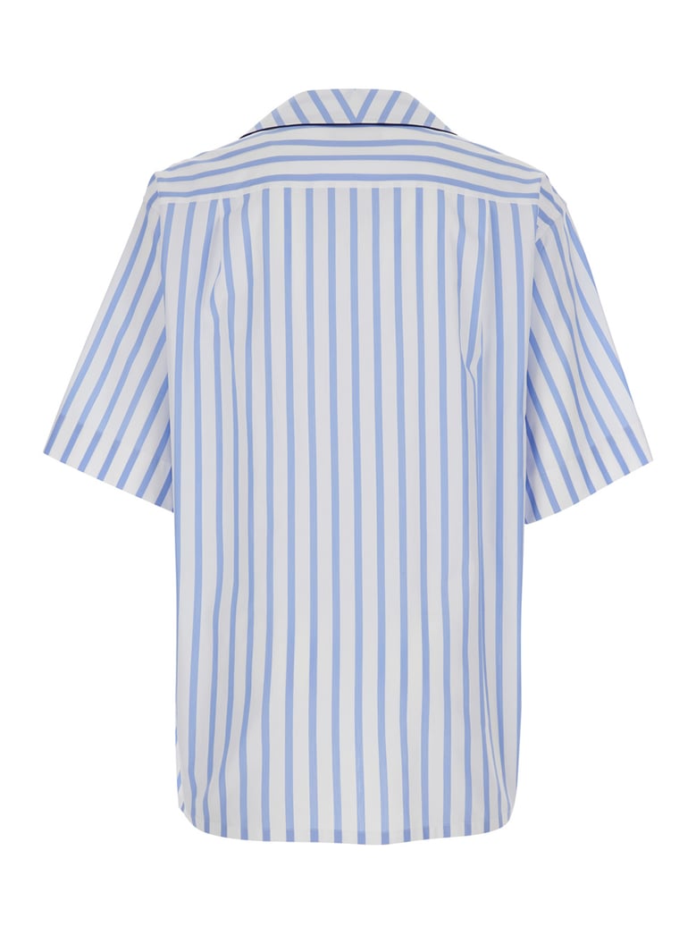 shirt with hawaiian collar, light blue cotton by Selfnex