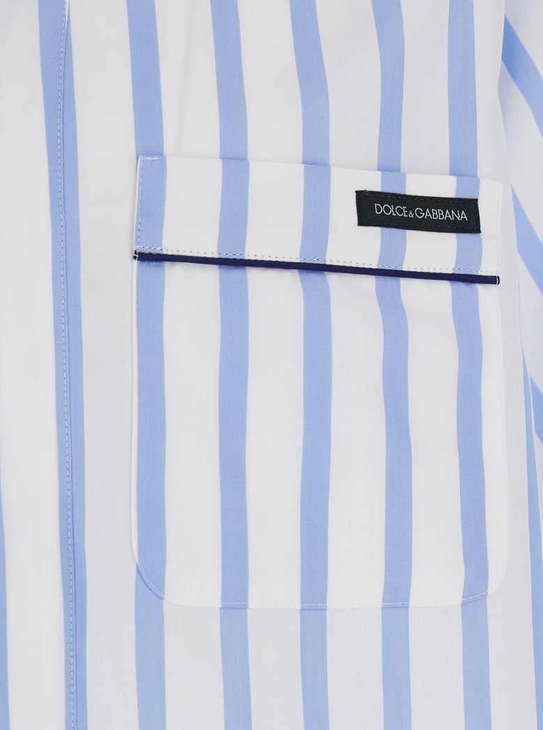 shirt with hawaiian collar, light blue cotton by Selfnex