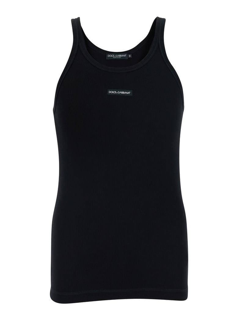 sleeveless top black cotton by Selfnex