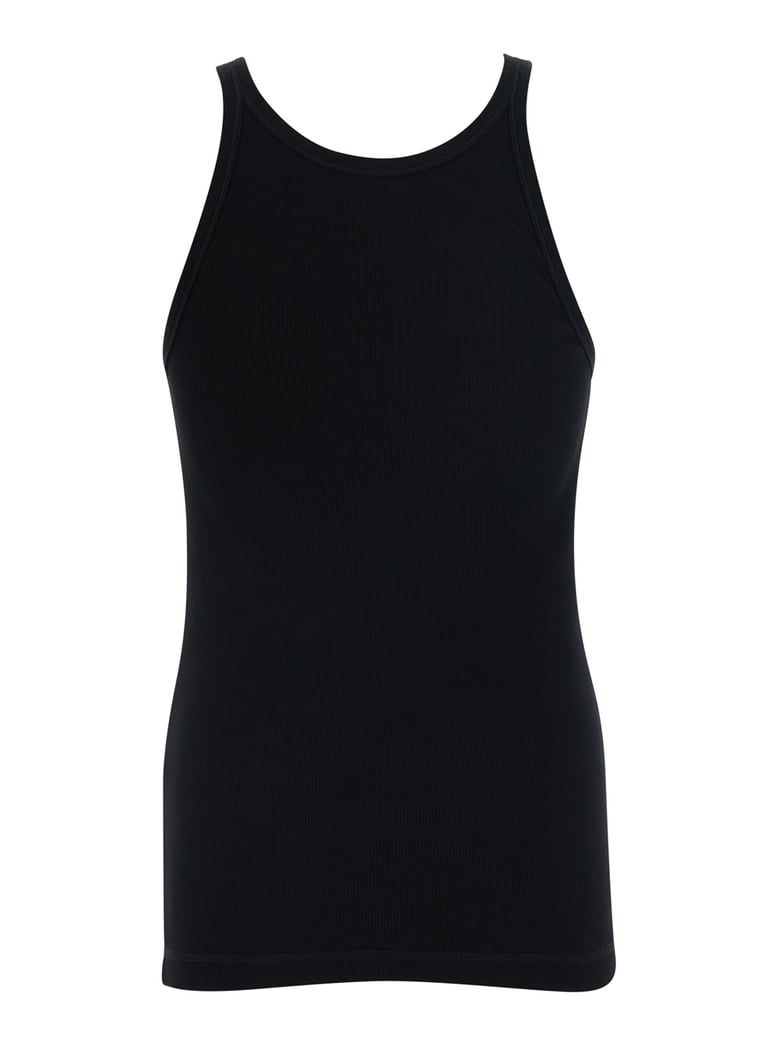 sleeveless top black cotton by Selfnex