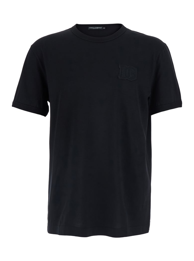 t-shirt crew neck black cotton by Selfnex