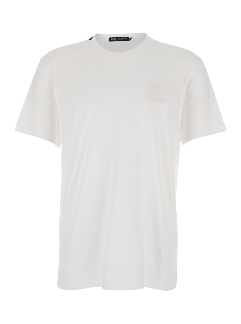 t-shirt with front logo white cotton by Selfnex