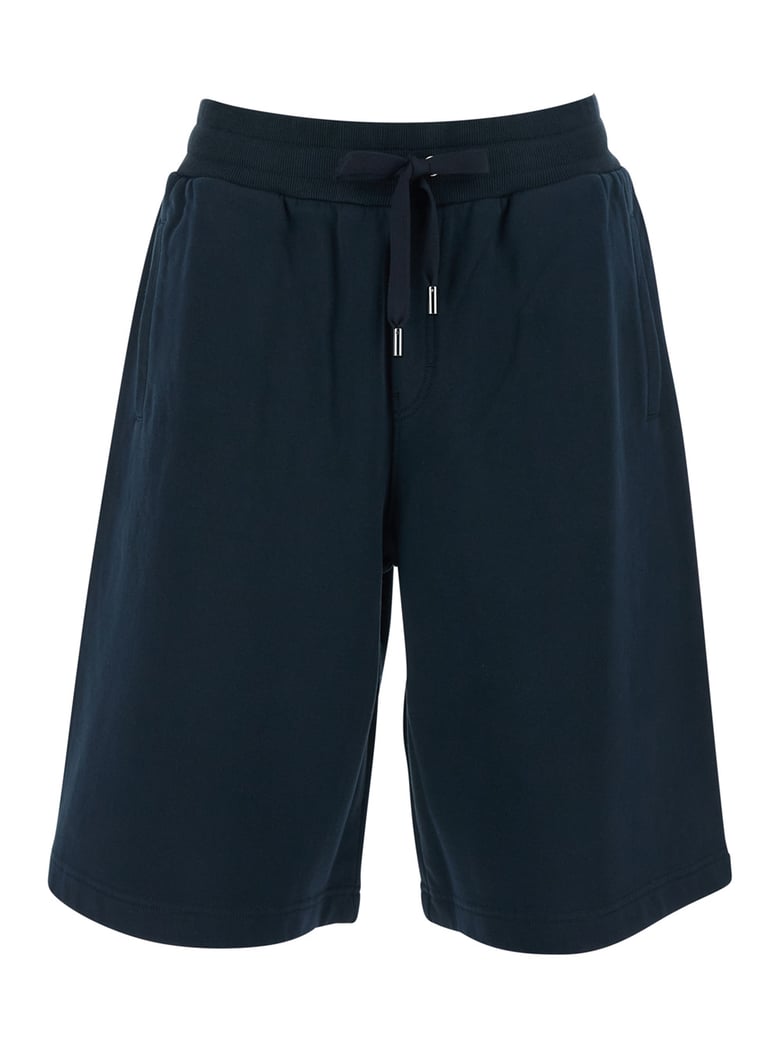 bermuda shorts blue elastic waist by Selfnex