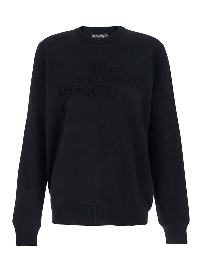 crew neck sweater black wool by Selfnex