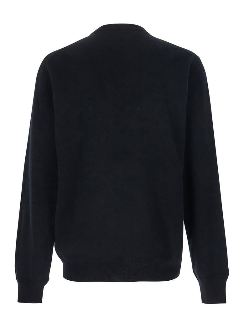 crew neck sweater black wool by Selfnex