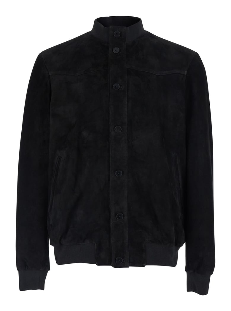 jacket high-collar suede black by Selfnex