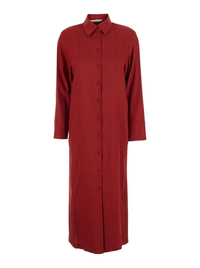 dress nordic red linen blend by Selfnex