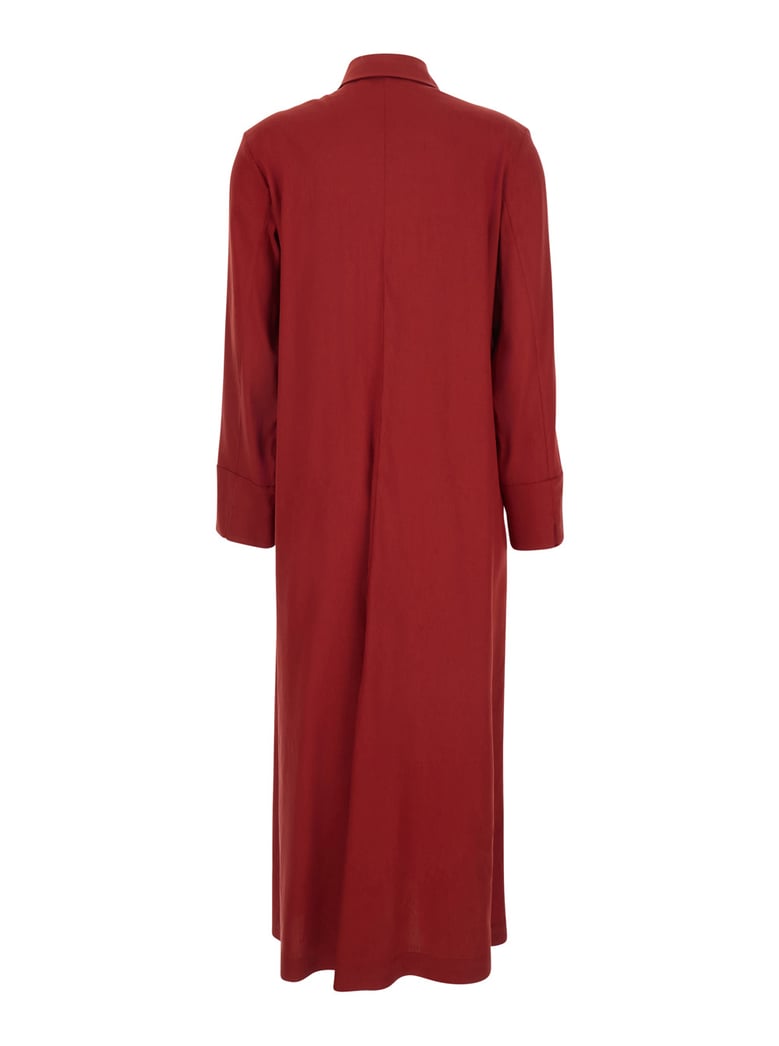 dress nordic red linen blend by Selfnex