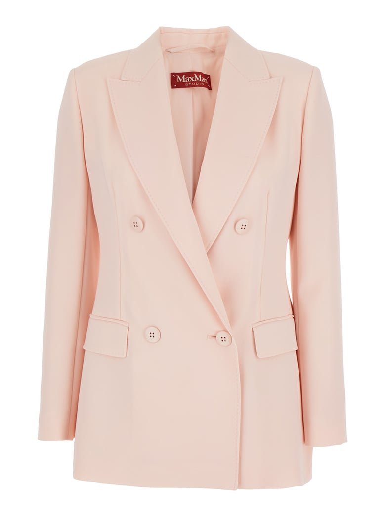 double-breasted jacket pink virgin wool by Selfnex