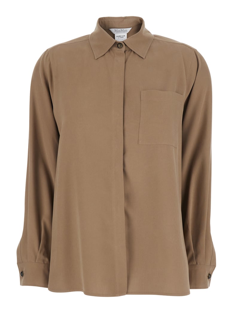 shirt in brown silk by Selfnex